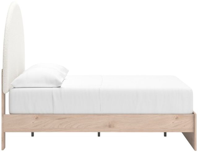 Signature Design by Ashley® Shapella Tan/White Youth Full Upholstered Panel Bed-3