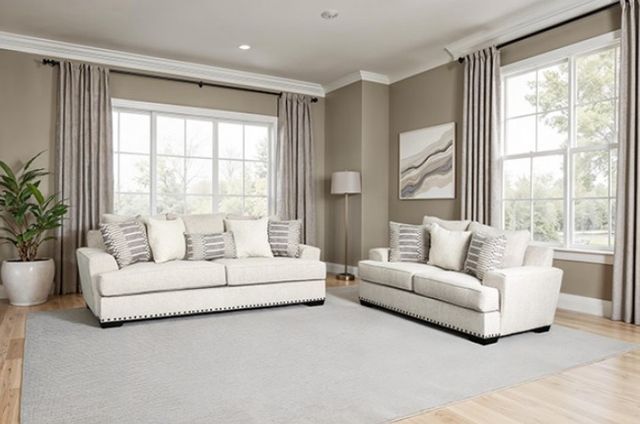 Furniture of America® Gervais Taupe Oversized Sofa-2