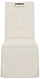 Fairfield® Customizable Entree Dining Pull Tall Back Skirted Side Chair with Mica Legs and Buttons-1