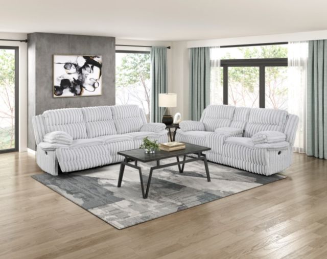 Homelegance® Goodland Gray Double Manual Reclining Loveseat with Center Console-1