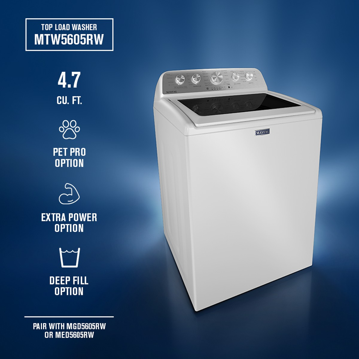 Maytag® White Top Load Washer & Electric Dryer Laundry Pair
