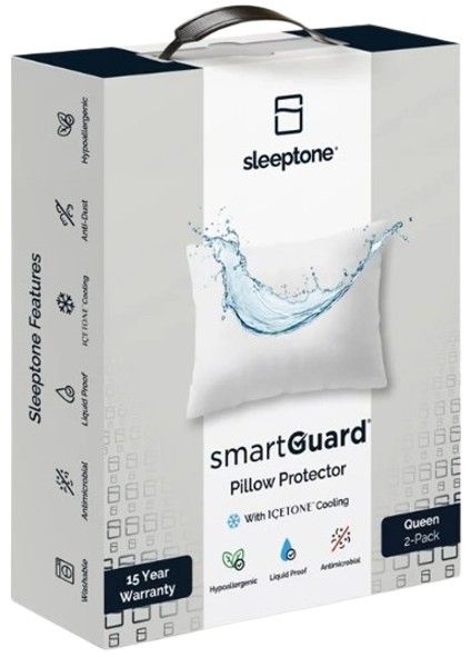 Sleeptone® Smartguard Premium 2-Piece White Tencel™ King Pillow Protector Set with Icetone™-1