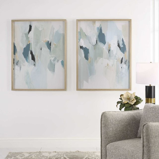 Uttermost® Seabreeze 2-Piece Abstract Framed Canvas Set-1