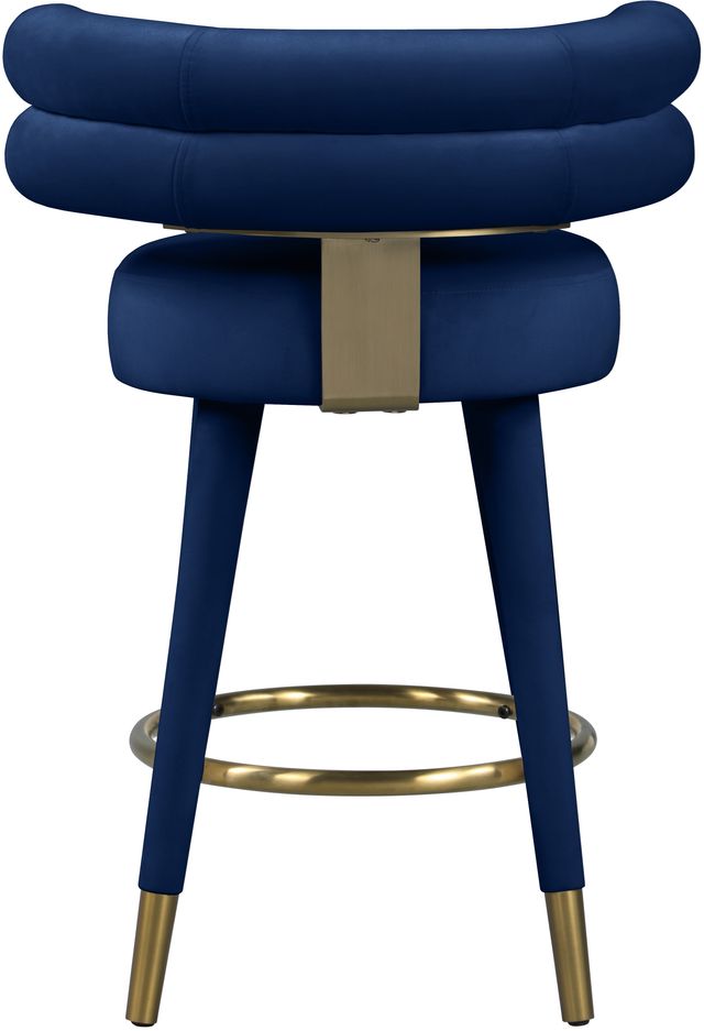Meridian Furniture Fitzroy 2-Piece Navy Velvet Counter Stools-2