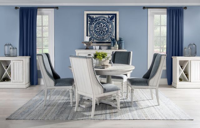 Legacy Classic Cottage Park Aged White Round Dining Table-1