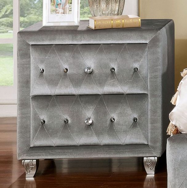 Furniture of America® Sansom 4-Piece Gray Queen Sleigh Bedroom Set-2