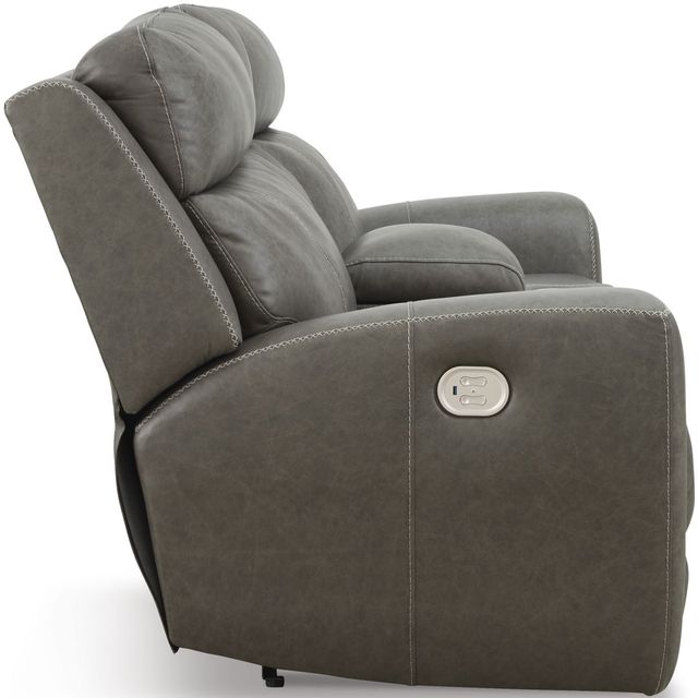 Signature Design by Ashley® Roman Smoke Power Reclining Loveseat with Console-3