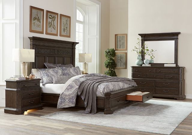 aspenhome® Foxhill Dark Truffle California King Panel Storage Bed-1