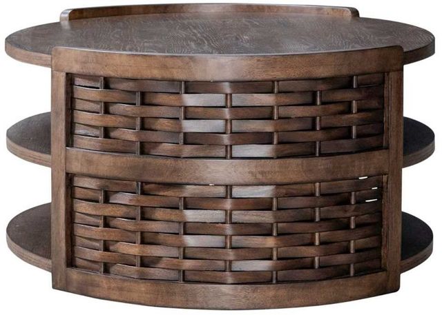 Liberty Furniture Warren Park Coffee Brown Oval Cocktail Table-3