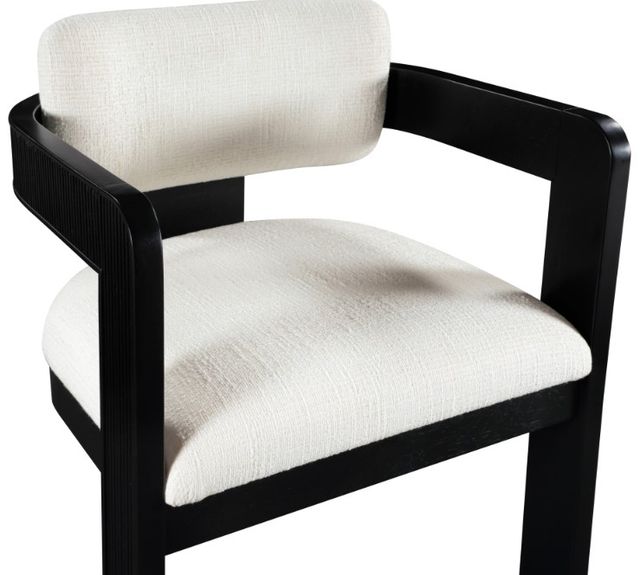 Meridian Furniture Sacha Cream/Black Linen Textured Upholstered Dining Chair-4
