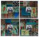 A & B Home 4-Piece Multicolored 9.8" Birds and Animals Print Photo Frame-0