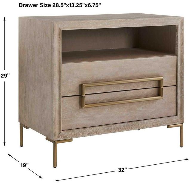 Uttermost® Alessia Light Oak Side Table-4
