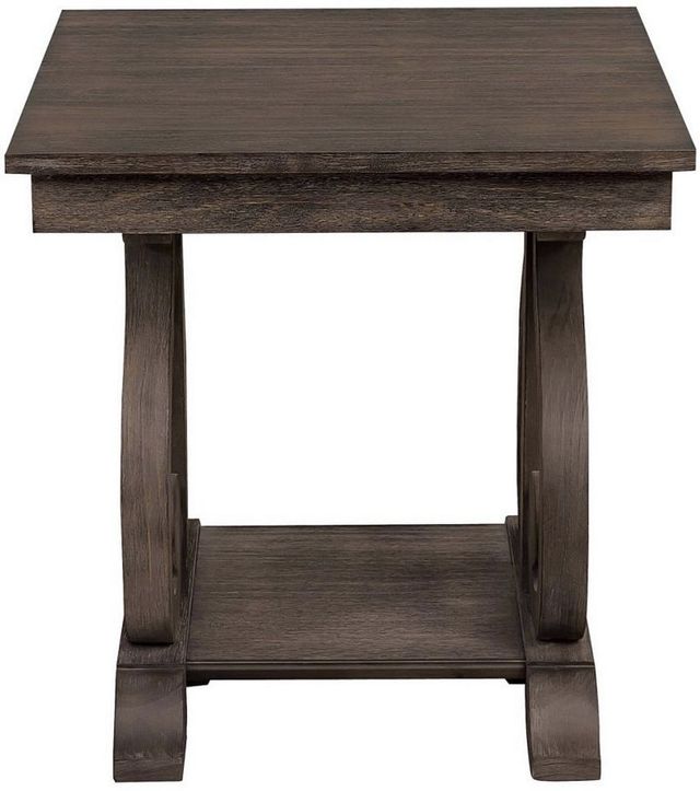 Mazin Furniture Toulon Distressed Dark Oak End Table-1