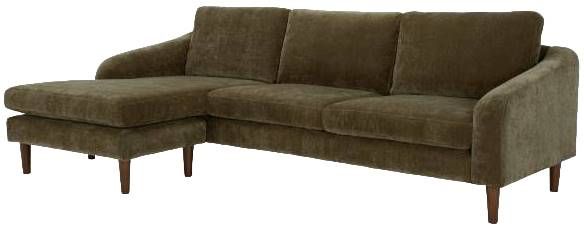 Moe's Home Collection Quinn 2-Piece Cedar Green Sectional Sofa with Reversible Chaise Ottoman-1