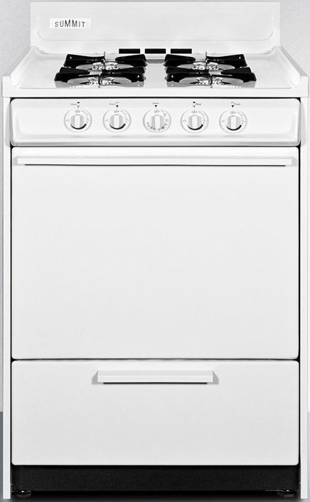 Summit® 24" White Freestanding Gas Range