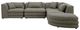 Moe's Home Collection Lowtide Alcove 5-Piece Grey L-Shaped Modular Sectional and Ottoman-1
