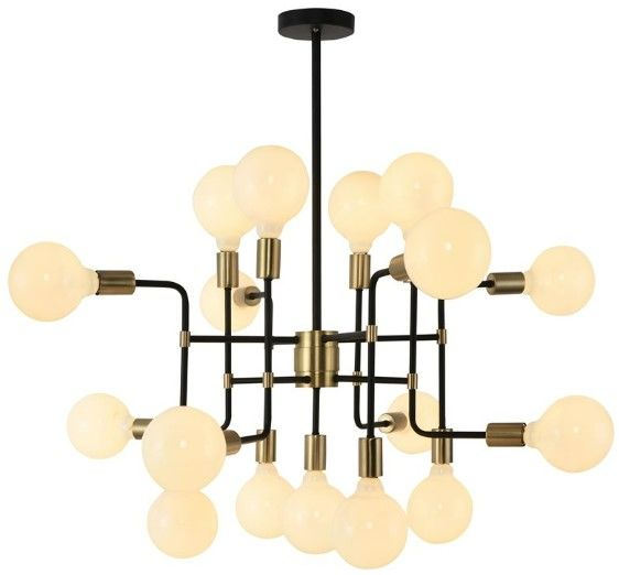 YHD Black Stainless/Champagne Bronze 17-Light Chandelier-3