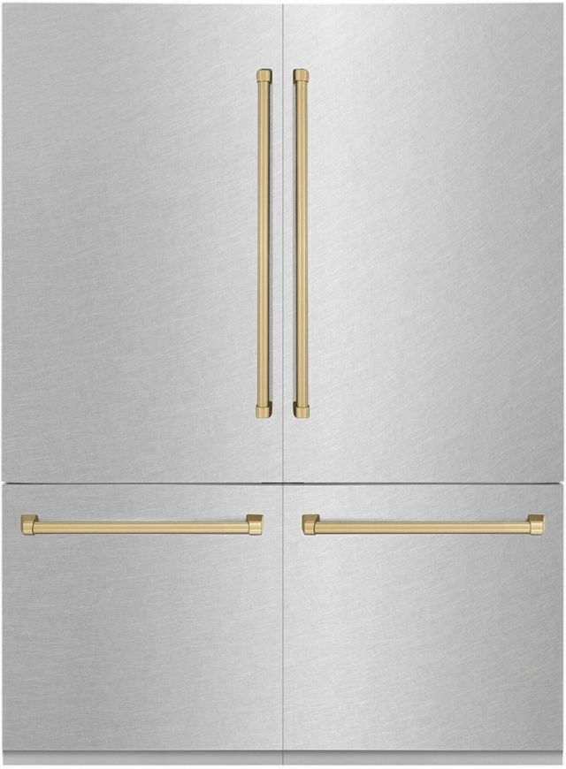 ZLINE Autograph Edition 60" 32.2 Cu. Ft. Satin Stainless Steel Built-In French Door Refrigerator-0