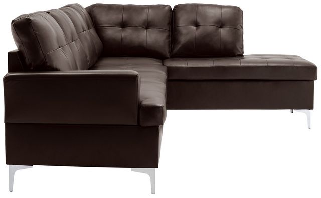 Mazin Furniture Barrington 2-Piece Brown Right-Arm Facing Sofa Sectional and Chaise-3