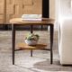 Uttermost® Loddon Brown Side Table with Dark Bronze Base-1