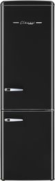 Unique® Appliances Classic Retro 22" 8.7 Cu. Ft. Midnight Black Counter Depth Bottom Freezer Refrigerator-0