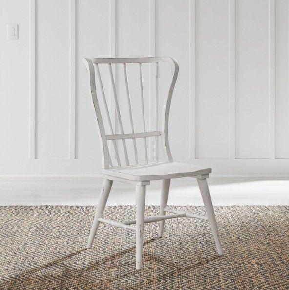 Liberty Furniture River Place Riverstone White Windsor Back Side Chair-1