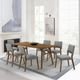 Armen Living Channell 7-Piece Charcoal/Walnut Dining Table Set-1