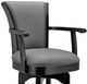 Armen Living Raleigh Gray 26" Arm Swivel Counter Stool-3