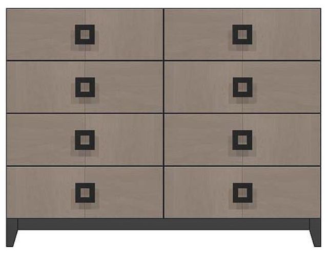 Country View Woodworking Customizable American Modern 56" Square Black 8-Drawer Wood Legs Dresser-0