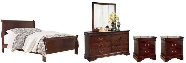 Signature Design by Ashley® Alisdair 5-Piece Dark Brown King Sleigh Bed Set-0