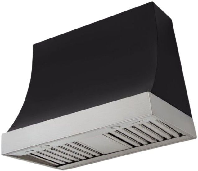 AGA Marquee 36" Matte Black Wall Mounted Range Hood with Brushed Nickel Trim-0