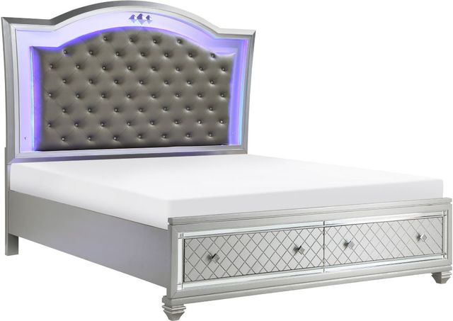 Homelegance® Leesa 4-Piece Silver Queen Platform Bed Set-2