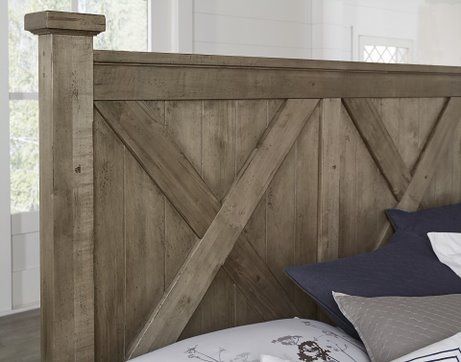 Artisan & Post by Vaughan-Bassett Cool Rustic Stone Gray King Storage Panel Bed-2