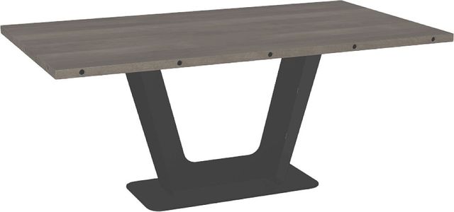 Amisco Customizable Amelia 72" Rectangular Dining Table with Decorative Bolts and 1.5" Solid Birch Top-0
