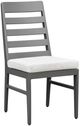 Intercon Navarro Gray/Mocha Fabric/Metal Ladder Back Outdoor Side Chair-0