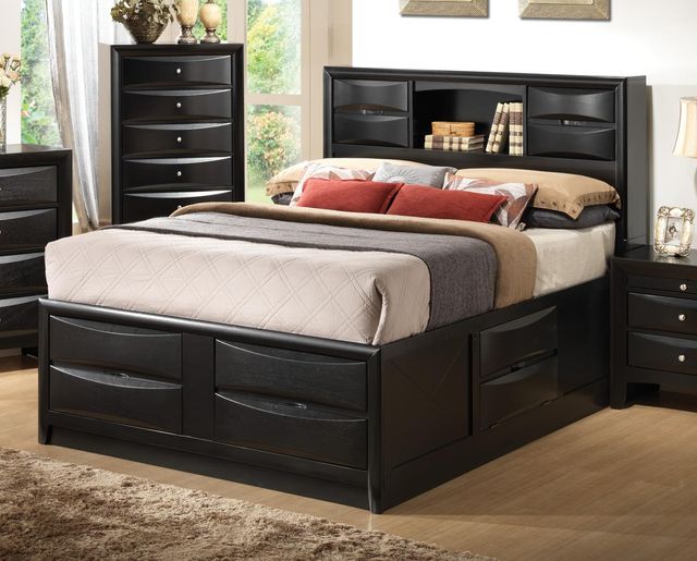 Coaster® Briana 5-Piece Black Queen Storage Bedroom Set-1