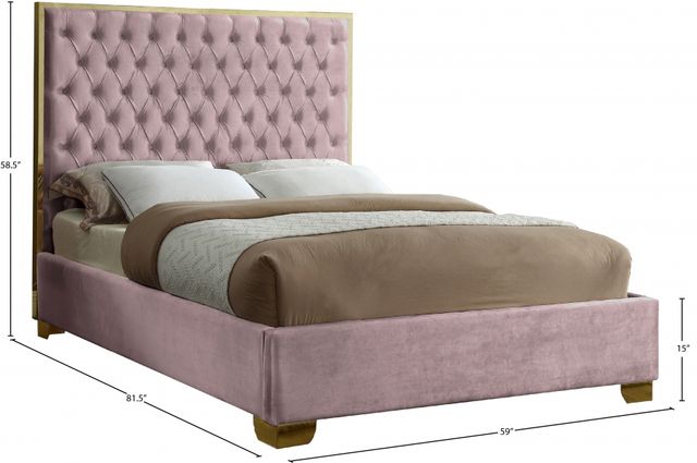Meridian Furniture Lana Pink Full Upholstered Panel Bed-1