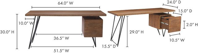 Moe's Home Collection Nailed Brown Desk-2