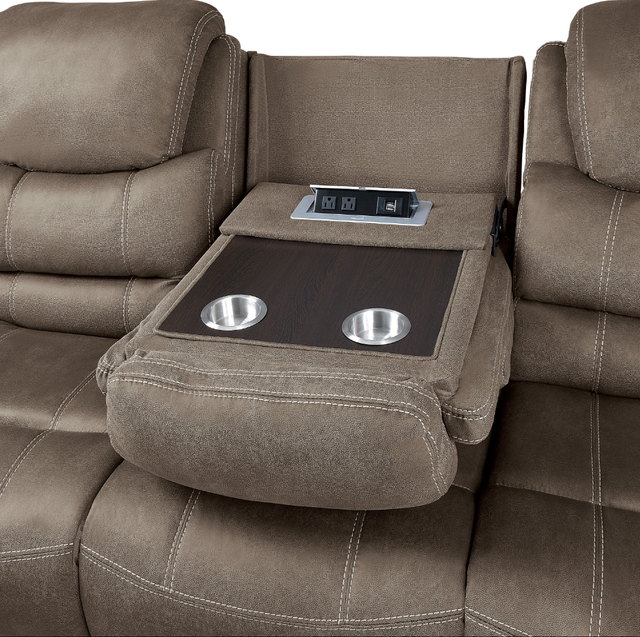 Homelegance Shola Manual Double Reclining Sofa-3