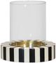 Stylecraft Striped Hurricane Black/White Candle Holder-0