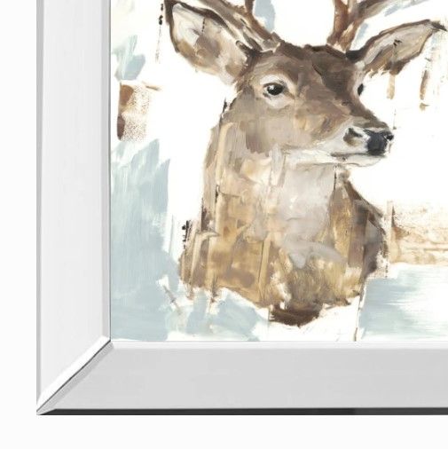 Classy Art Modern Deer Mount I by Ethan Harper Mirrored Frame Wall Art-1