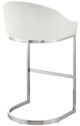 Armen Living Katherine Brushed Stainless Steel/White Counter Stool-3