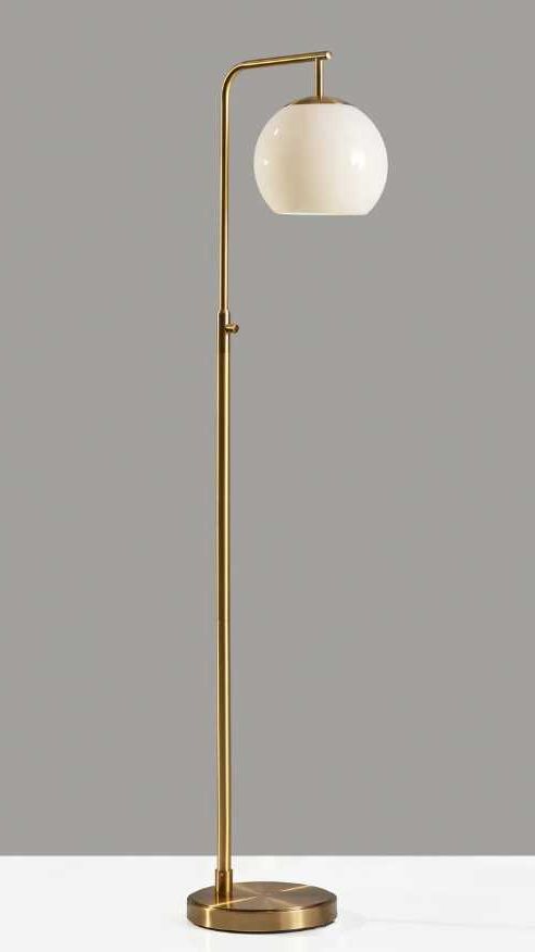 Adesso® Globe Antique Brass Floor Lamp with Milk Glass-3