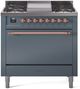 Ilve® Nostalgie II Series 36" Blue Grey Pro Style Dual Fuel Range-0