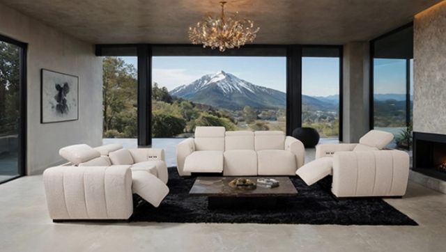 Furniture of America® Thaddea White Power Sofa-1