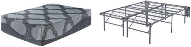 Ashley Sleep® Hybrid Gray King Foundation with Mattress