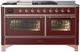 Ilve® Majestic III 60" Burgundy Pro Style Dual Fuel Liquid Propane Range with French Top and Copper Trim-0