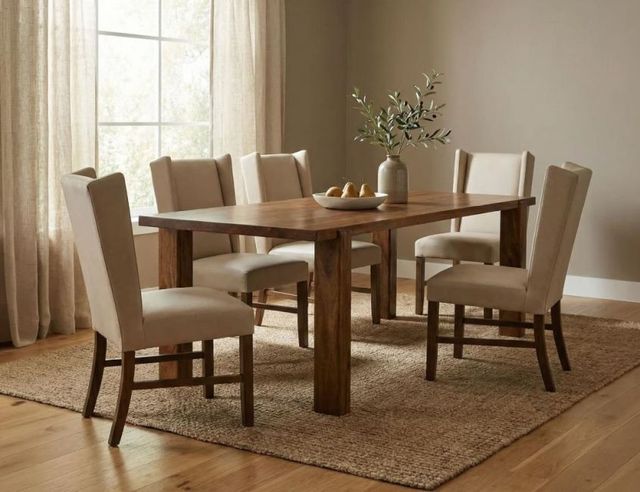 International Furniture Direct Silver Brown Dining Table-1