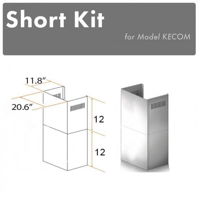ZLINE 2 Piece 12" Stainless Steel Wall Hood Extension Kit-2