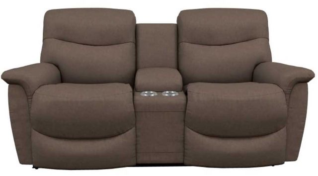 La-Z-Boy® James Mocha Power Reclining Loveseat with Headrest and Console-1
